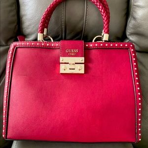 GUESS Stella Luxury Studded Handbag, Red